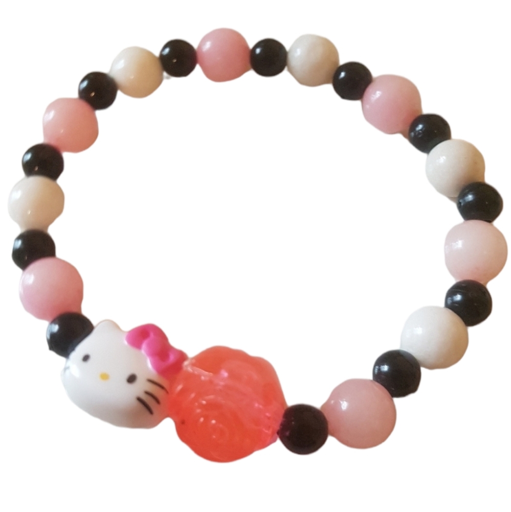 🌹🎀 Hello Kitty Pink Rose Bracelet